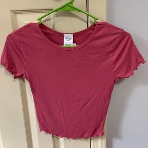 Ruffled Pink Crop